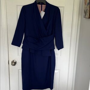 The Fold Navy Arlington Jersey Dress 12 NWT